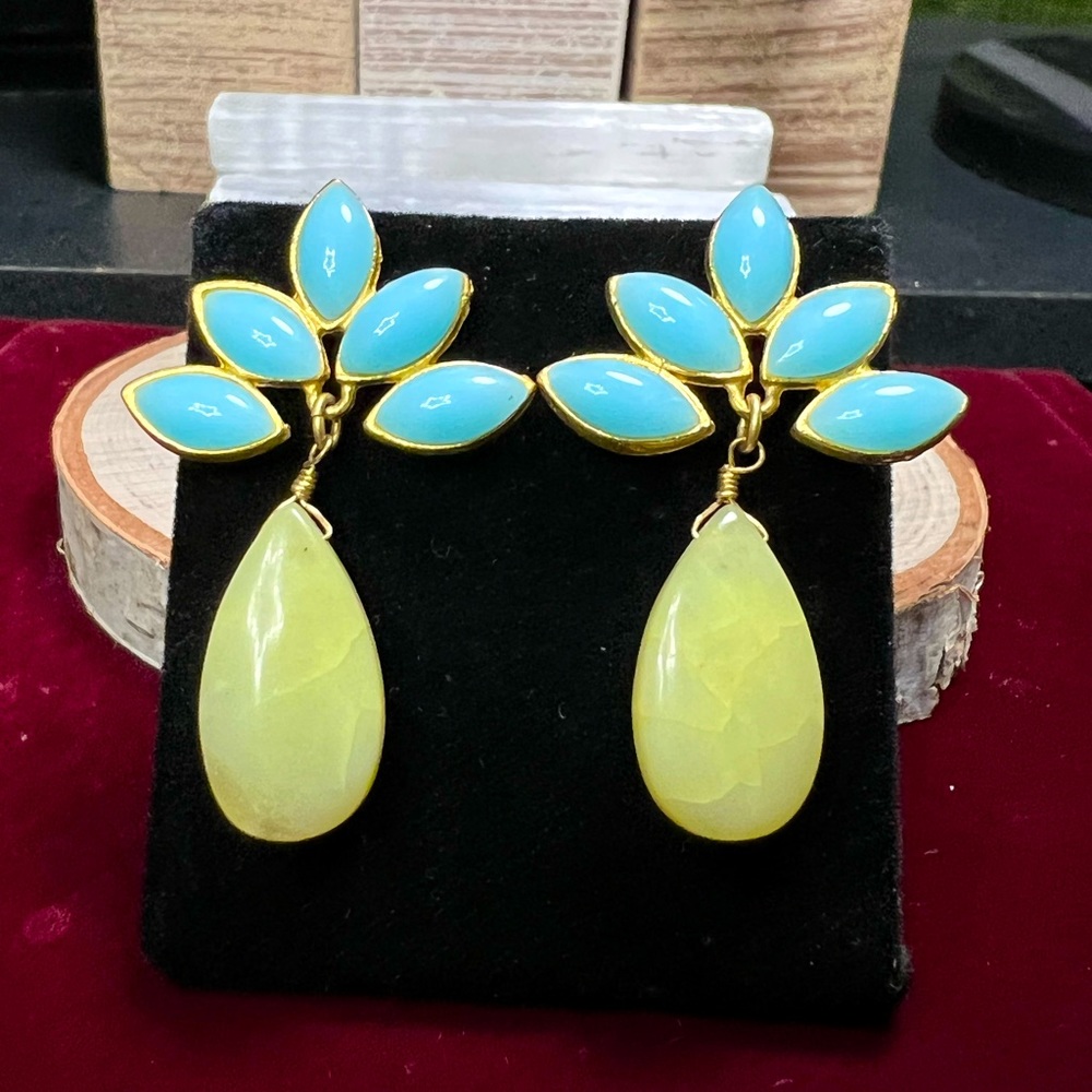 VTG| Yellow Calcite Droplet Earrings 💛✨